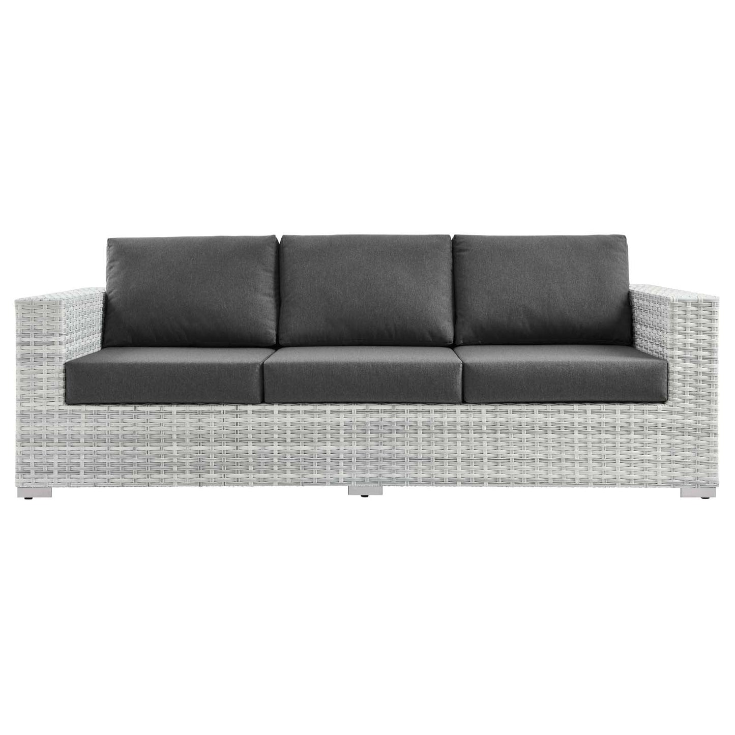 Convene Outdoor Patio Sofa Light Gray Charcoal EEI-4305-LGR-CHA