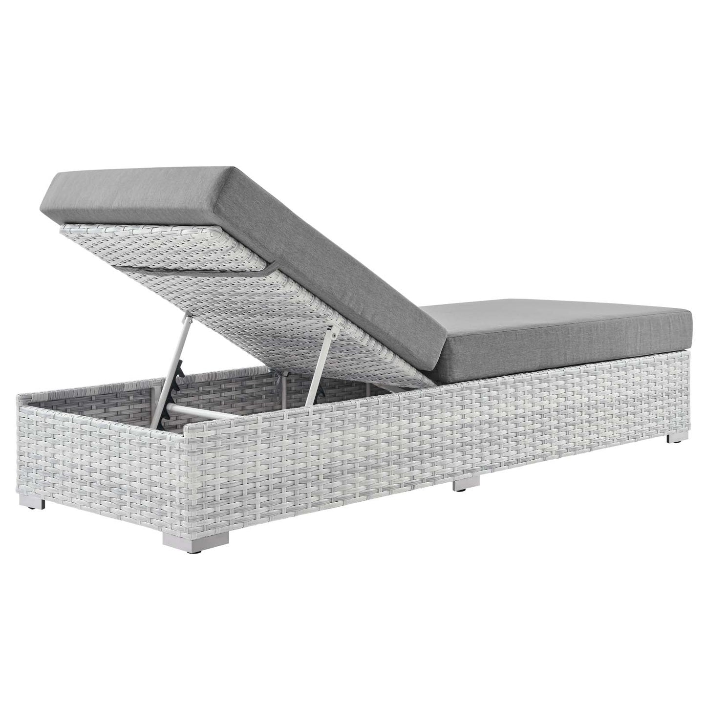 Convene Outdoor Patio Chaise Light Gray Gray EEI-4307-LGR-GRY