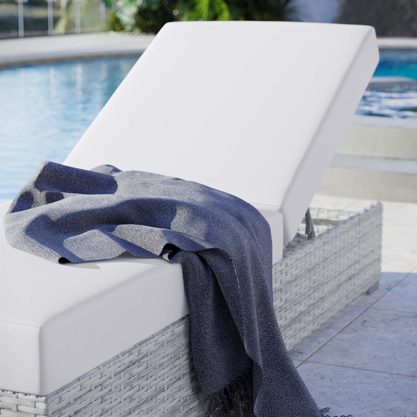 Convene Outdoor Patio Chaise Light Gray White EEI-4307-LGR-WHI