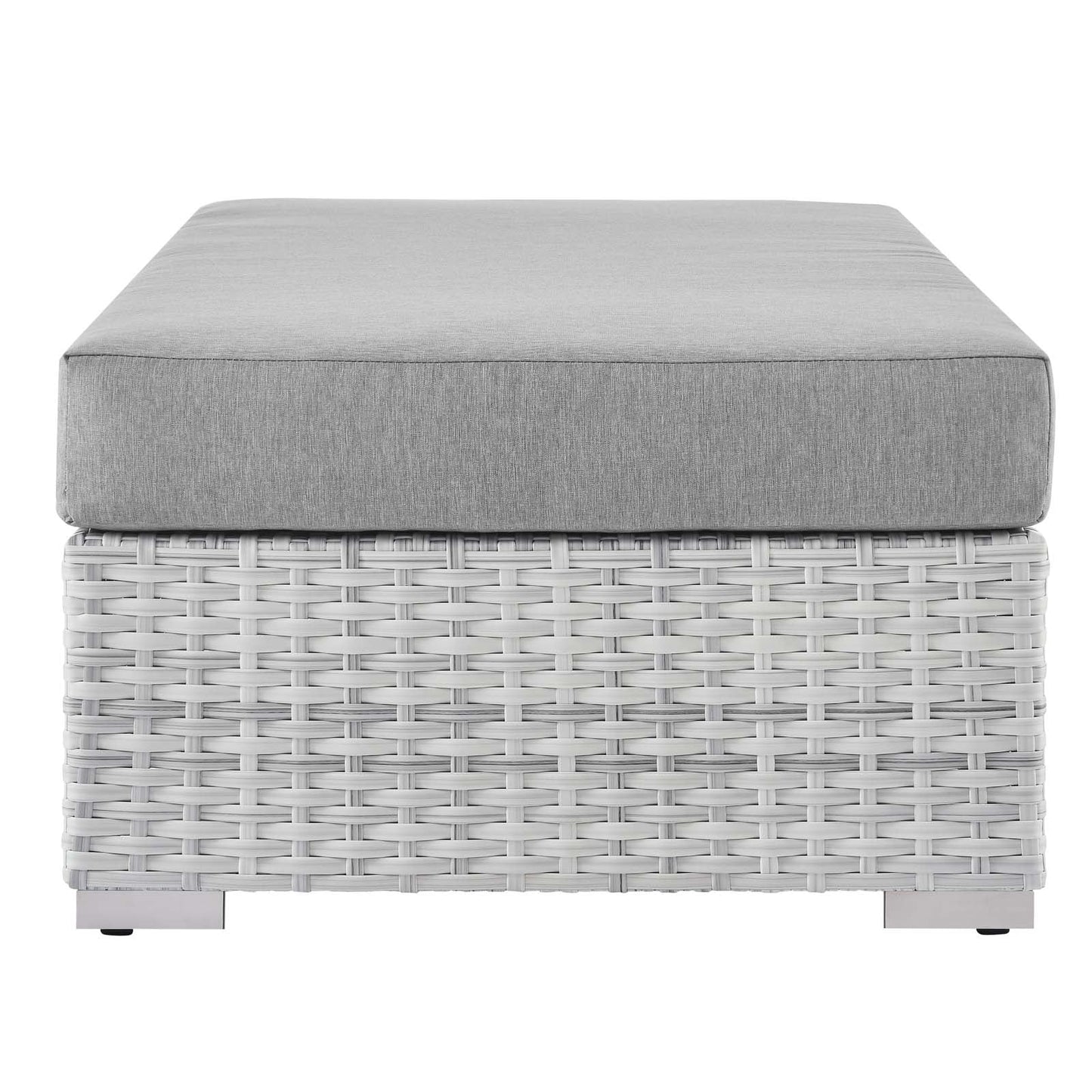 Convene Outdoor Patio Rectangular Ottoman Light Gray Gray EEI-4308-LGR-GRY