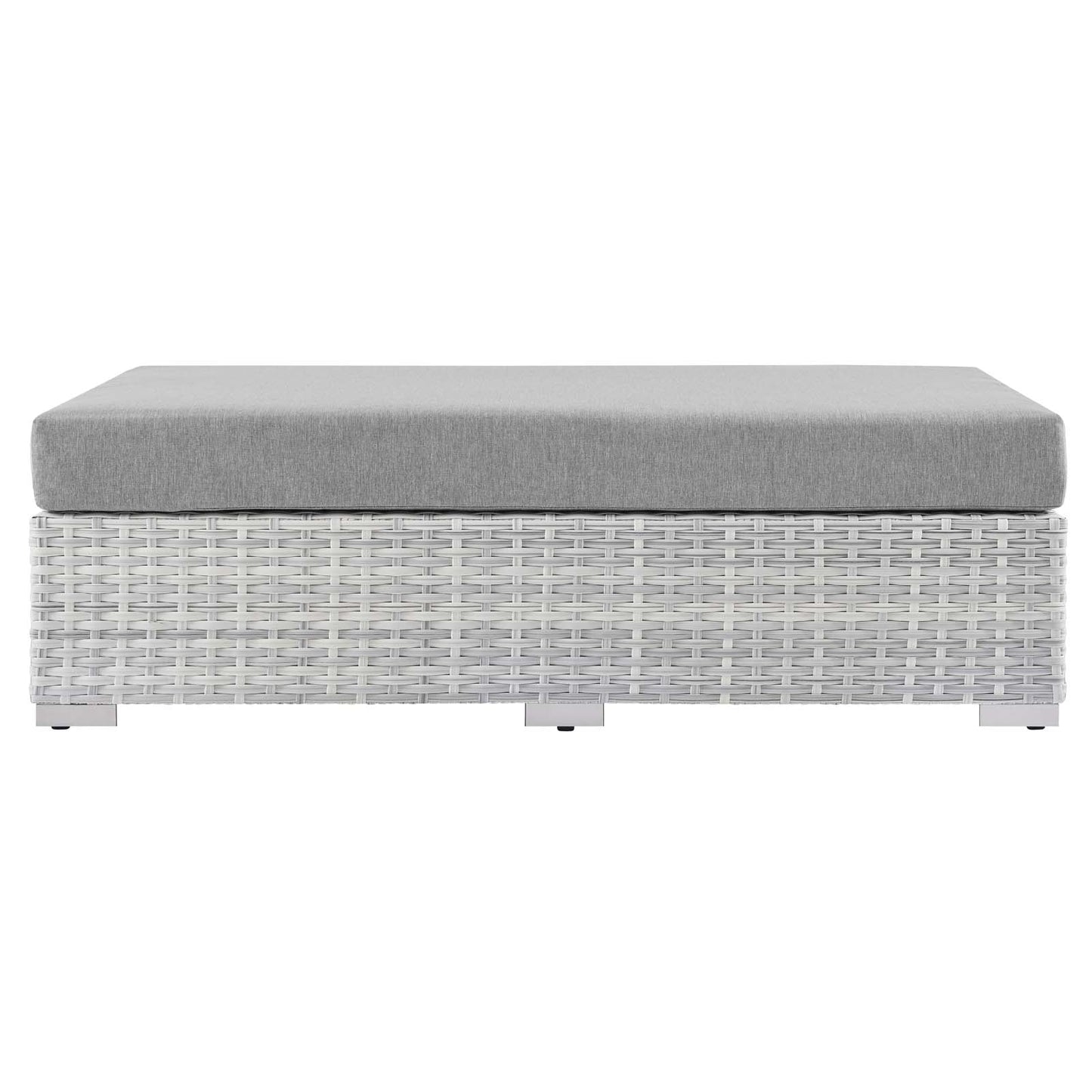 Convene Outdoor Patio Rectangular Ottoman Light Gray Gray EEI-4308-LGR-GRY