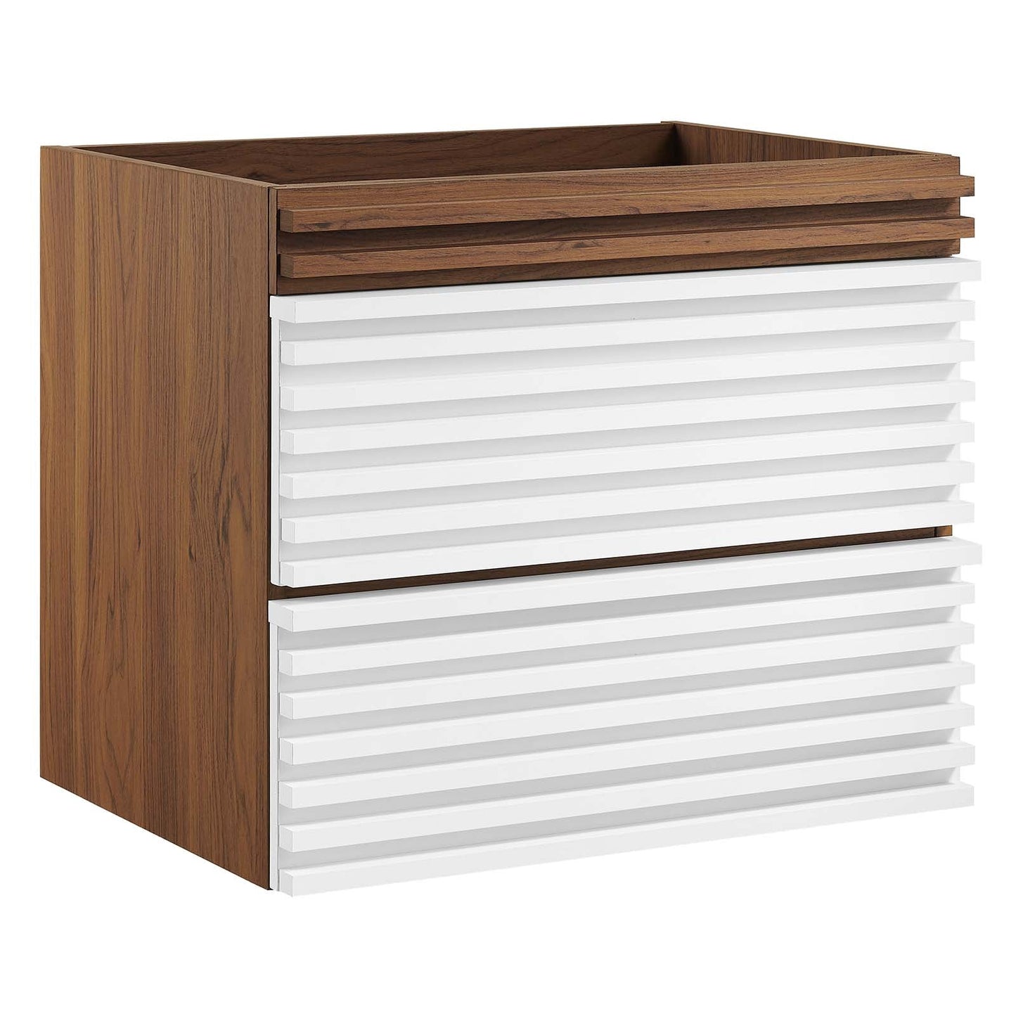 Render 24" Wall-Mount Bathroom Vanity Cabinet (Sink Basin Not Included) White Walnut EEI-4338-WHI-WAL