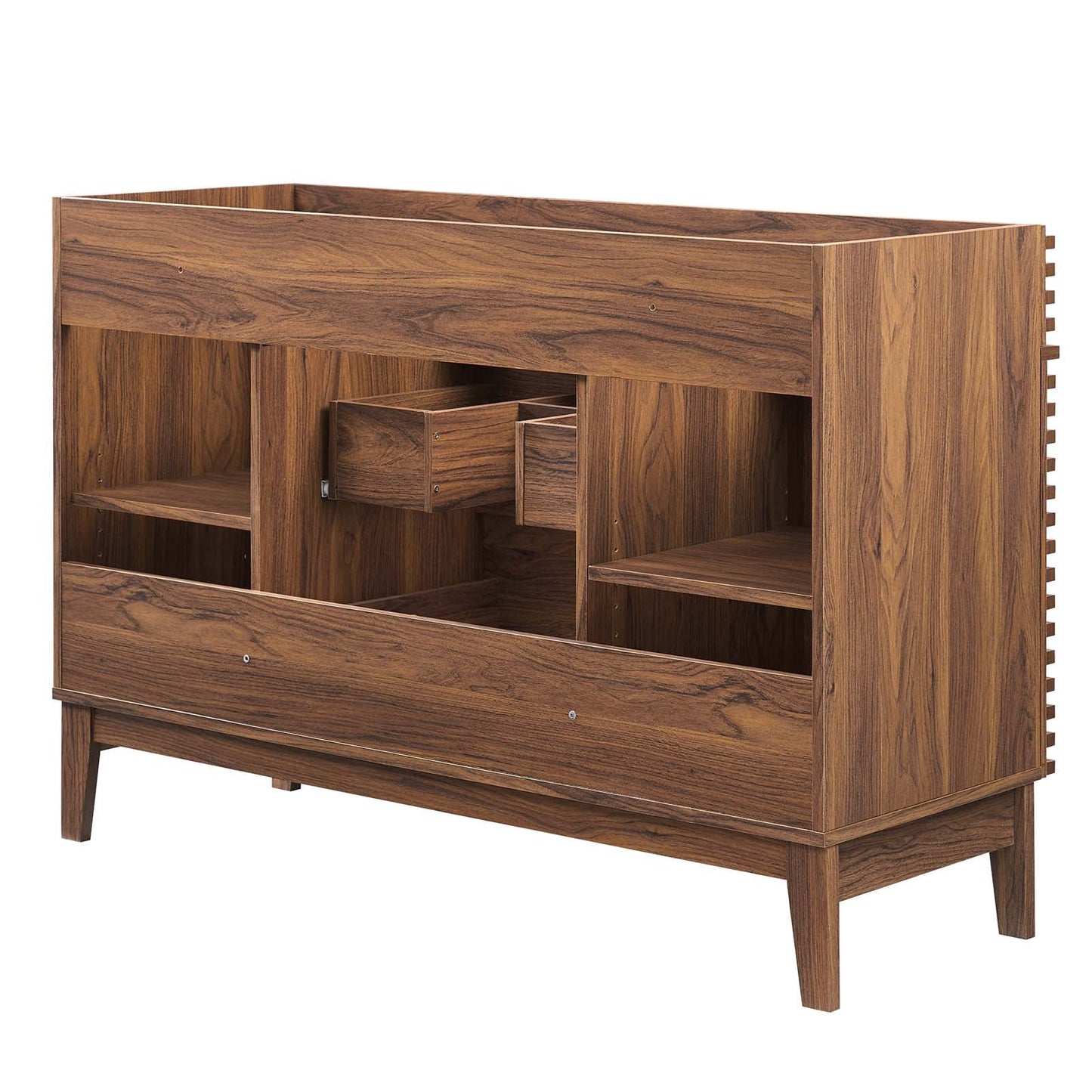 Render 48" Single Sink Compatible (not included) Bathroom Vanity Cabinet Walnut EEI-4341-WAL