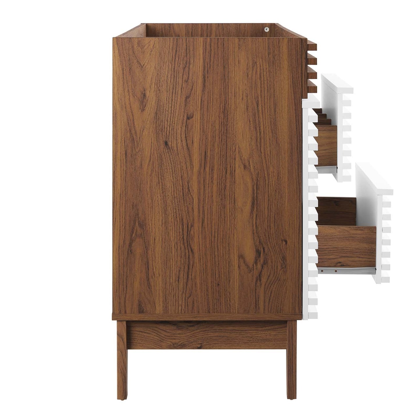 Render 48" Single Sink Compatible (not included) Bathroom Vanity Cabinet White Walnut EEI-4341-WHI-WAL