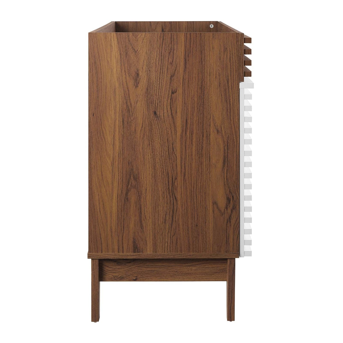 Render 48" Double Sink Compatible (Not Included) Bathroom Vanity Cabinet White Walnut EEI-4342-WHI-WAL