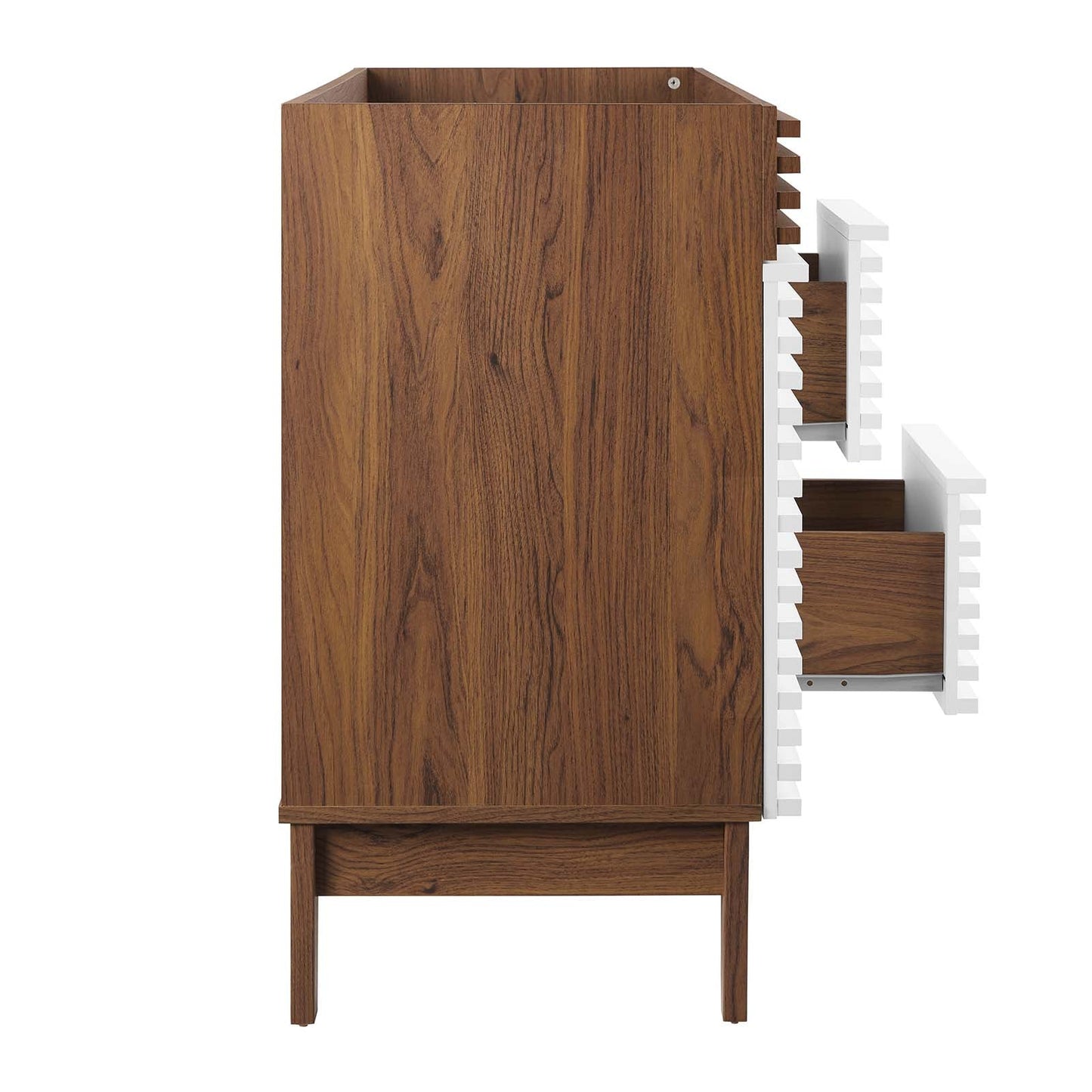 Render 48" Double Sink Compatible (Not Included) Bathroom Vanity Cabinet White Walnut EEI-4342-WHI-WAL