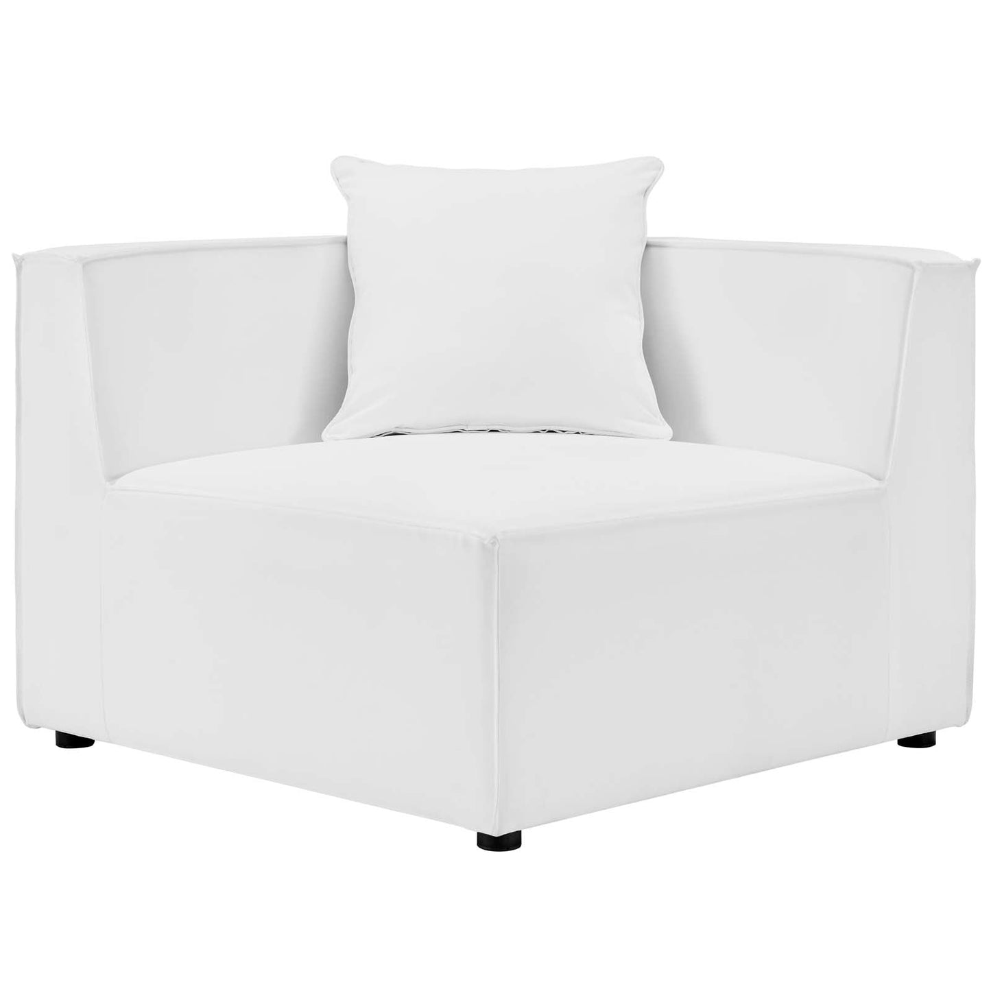 Saybrook Outdoor Patio Upholstered 2-Piece Sectional Sofa Loveseat White EEI-4377-WHI