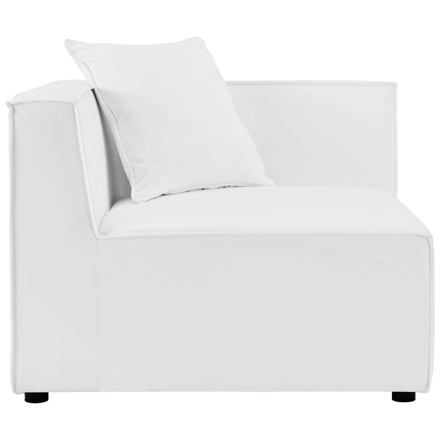 Saybrook Outdoor Patio Upholstered 2-Piece Sectional Sofa Loveseat White EEI-4377-WHI