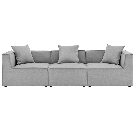 Saybrook Outdoor Patio Upholstered 3-Piece Sectional Sofa Gray EEI-4379-GRY