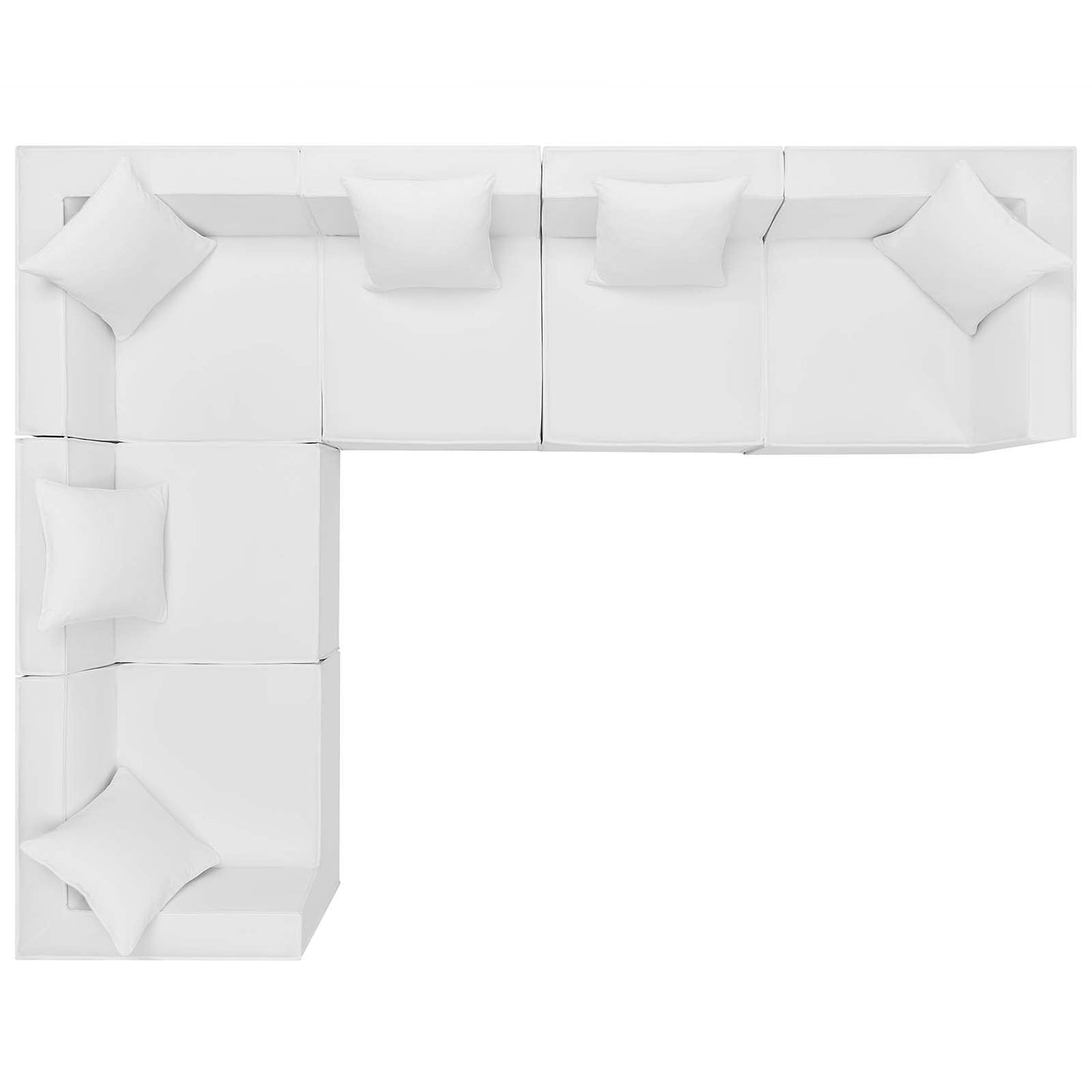 Saybrook Outdoor Patio Upholstered 6-Piece Sectional Sofa White EEI-4385-WHI