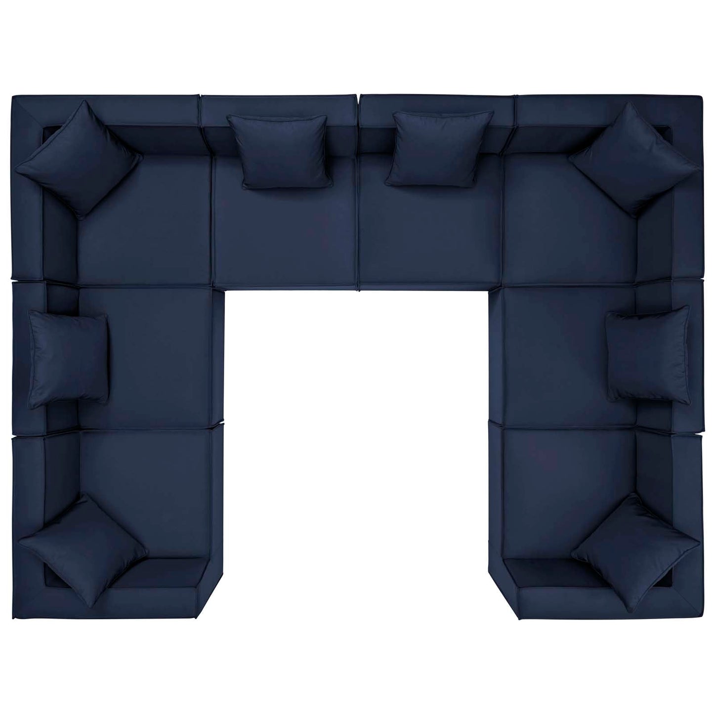 Saybrook Outdoor Patio Upholstered 8-Piece Sectional Sofa Navy EEI-4388-NAV