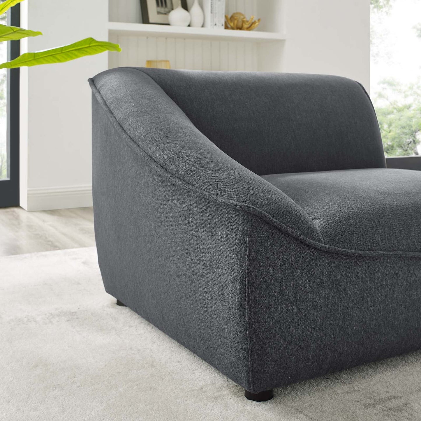 Comprise Left-Arm Sectional Sofa Chair Charcoal EEI-4415-CHA