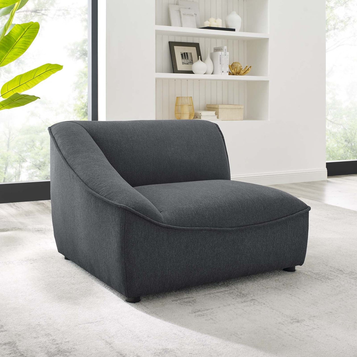 Comprise Left-Arm Sectional Sofa Chair Charcoal EEI-4415-CHA