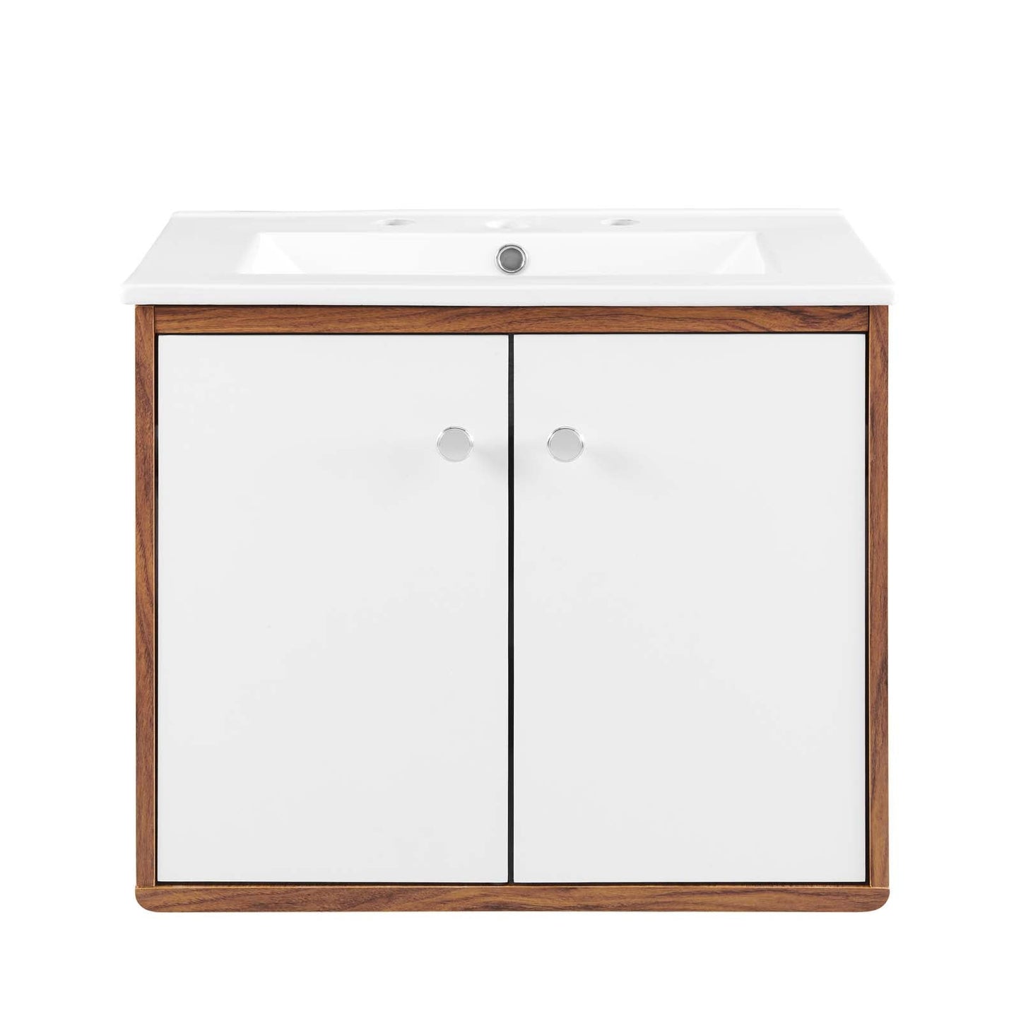 Transmit 24" Wall-Mount Bathroom Vanity Walnut White EEI-4431-WAL-WHI