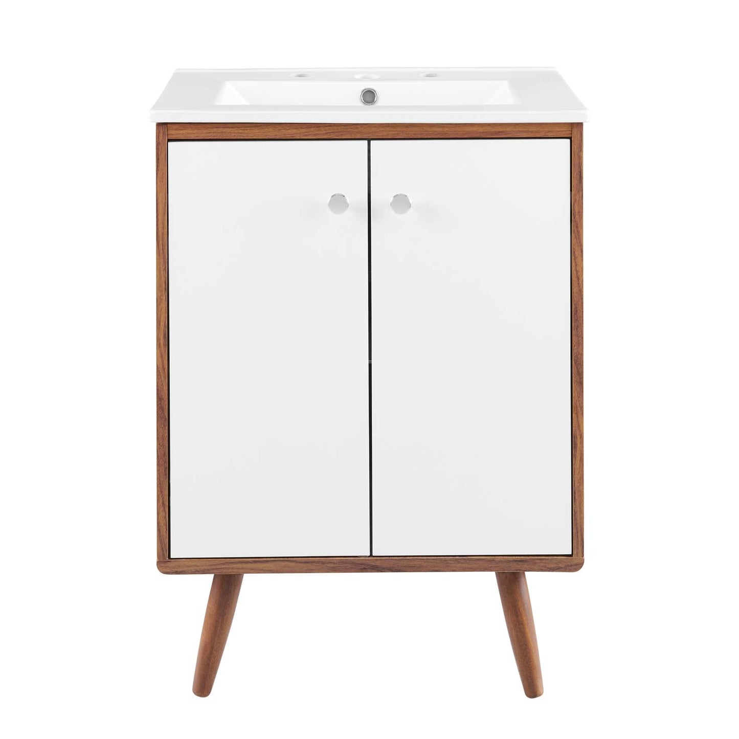 Transmit 24" Bathroom Vanity Walnut White EEI-4432-WAL-WHI