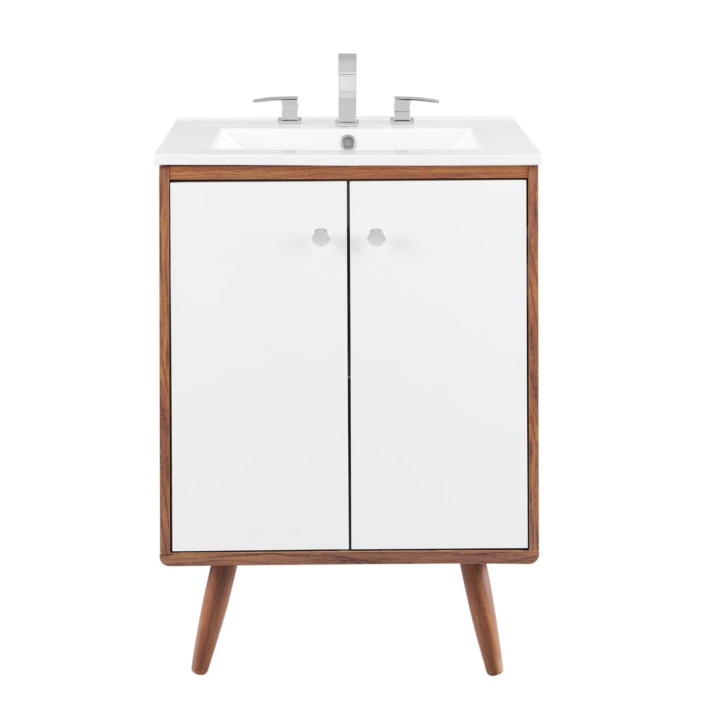 Transmit 24" Bathroom Vanity Walnut White EEI-4432-WAL-WHI