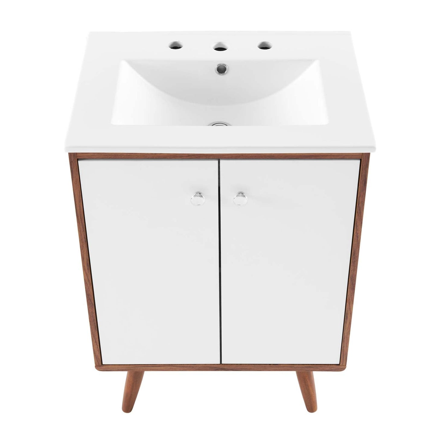 Transmit 24" Bathroom Vanity Walnut White EEI-4432-WAL-WHI