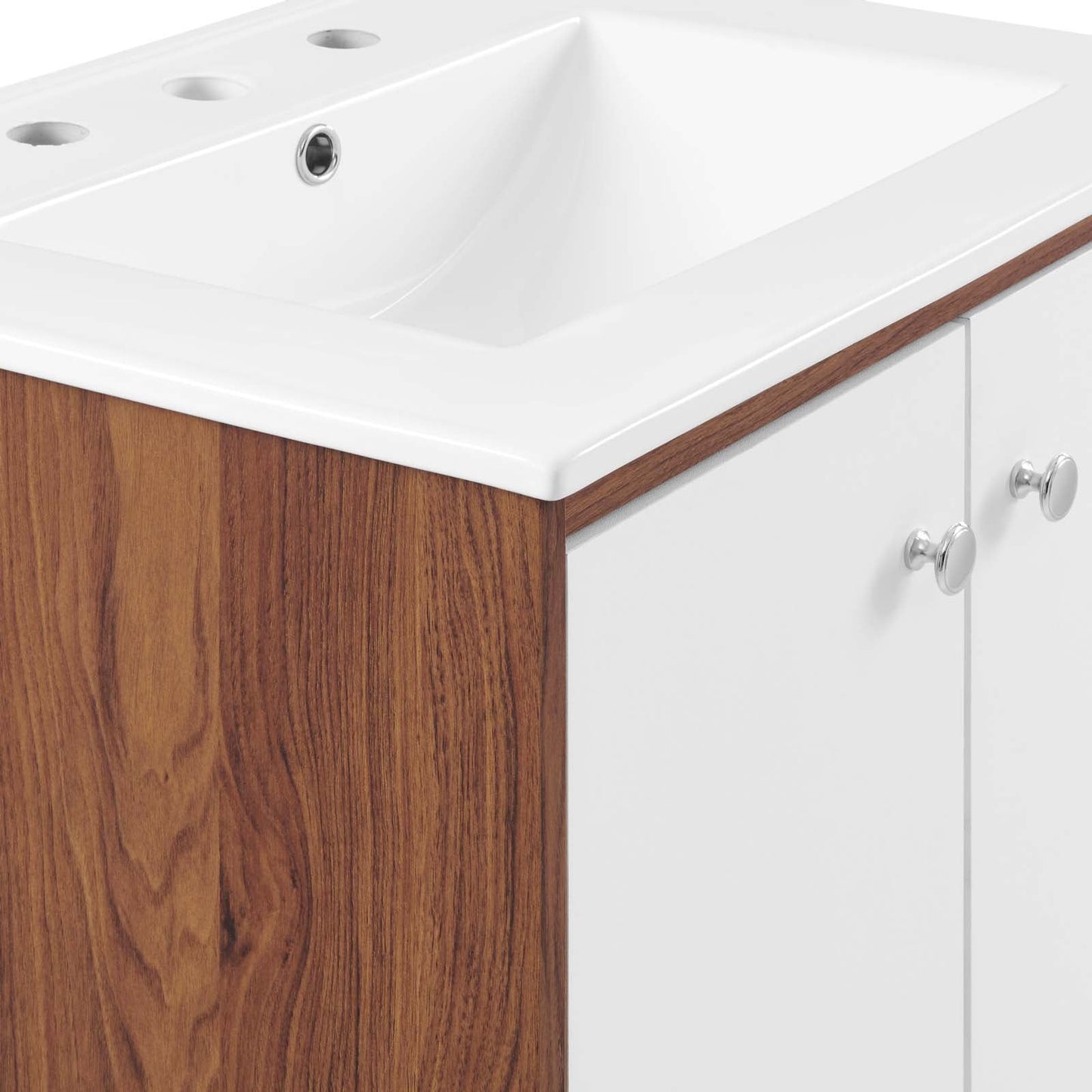 Transmit 24" Bathroom Vanity Walnut White EEI-4432-WAL-WHI