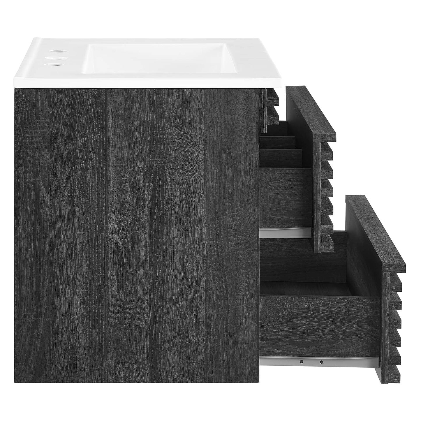 Render 24" Wall-Mount Bathroom Vanity Charcoal White EEI-4433-CHA-WHI