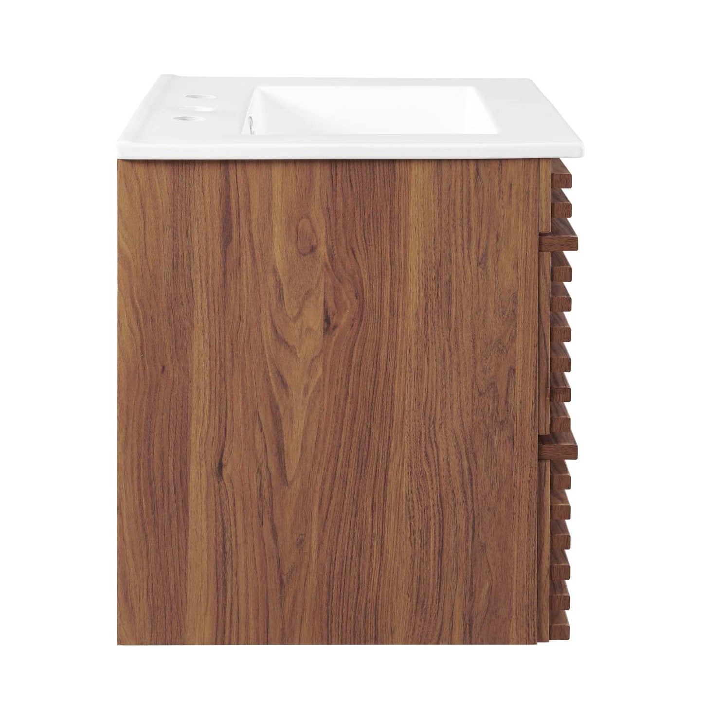 Render 24" Wall-Mount Bathroom Vanity Walnut White EEI-4433-WAL-WHI