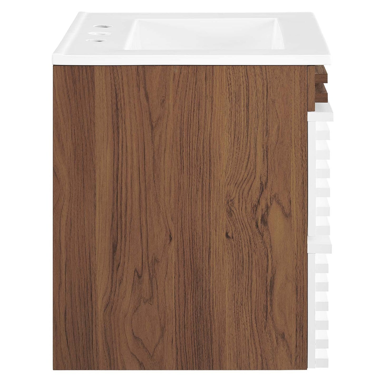 Render 24" Wall-Mount Bathroom Vanity White Walnut White EEI-4433-WHI-WAL-WHI