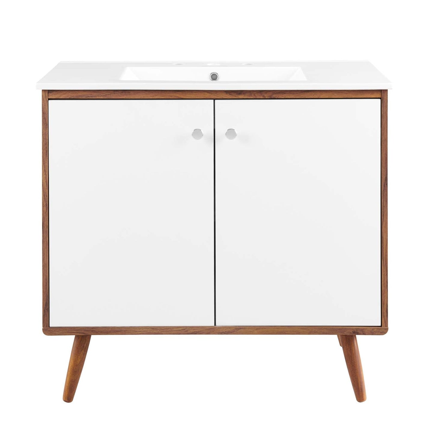 Transmit 36" Bathroom Vanity Walnut White EEI-4435-WAL-WHI