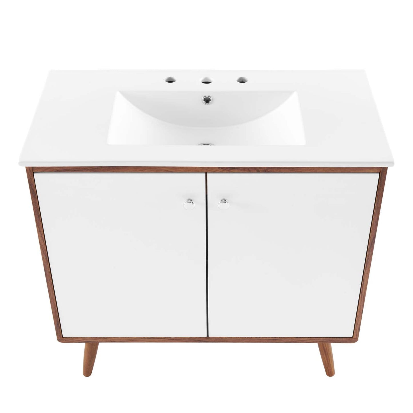 Transmit 36" Bathroom Vanity Walnut White EEI-4435-WAL-WHI