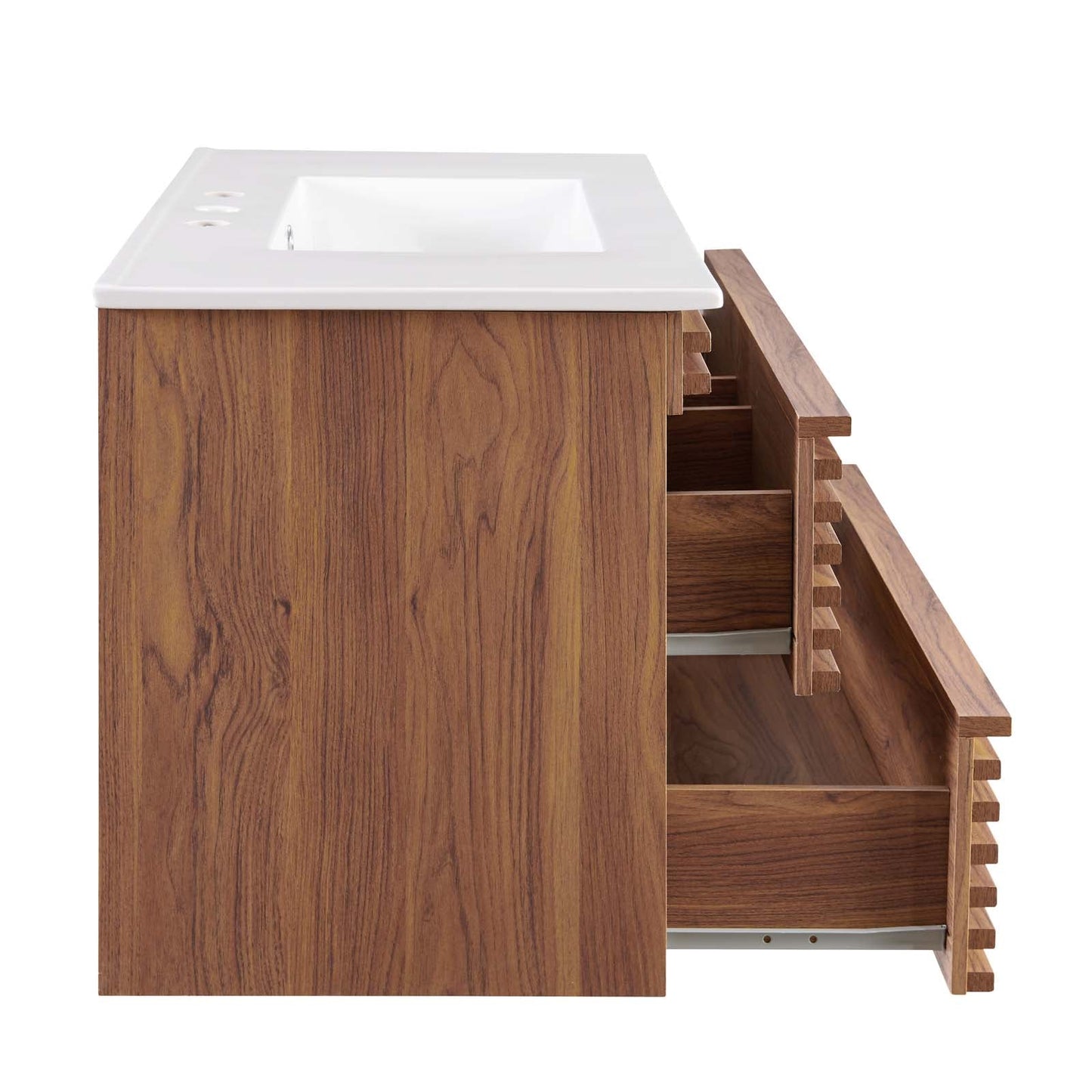 Render 36" Wall-Mount Bathroom Vanity Walnut White EEI-4436-WAL-WHI