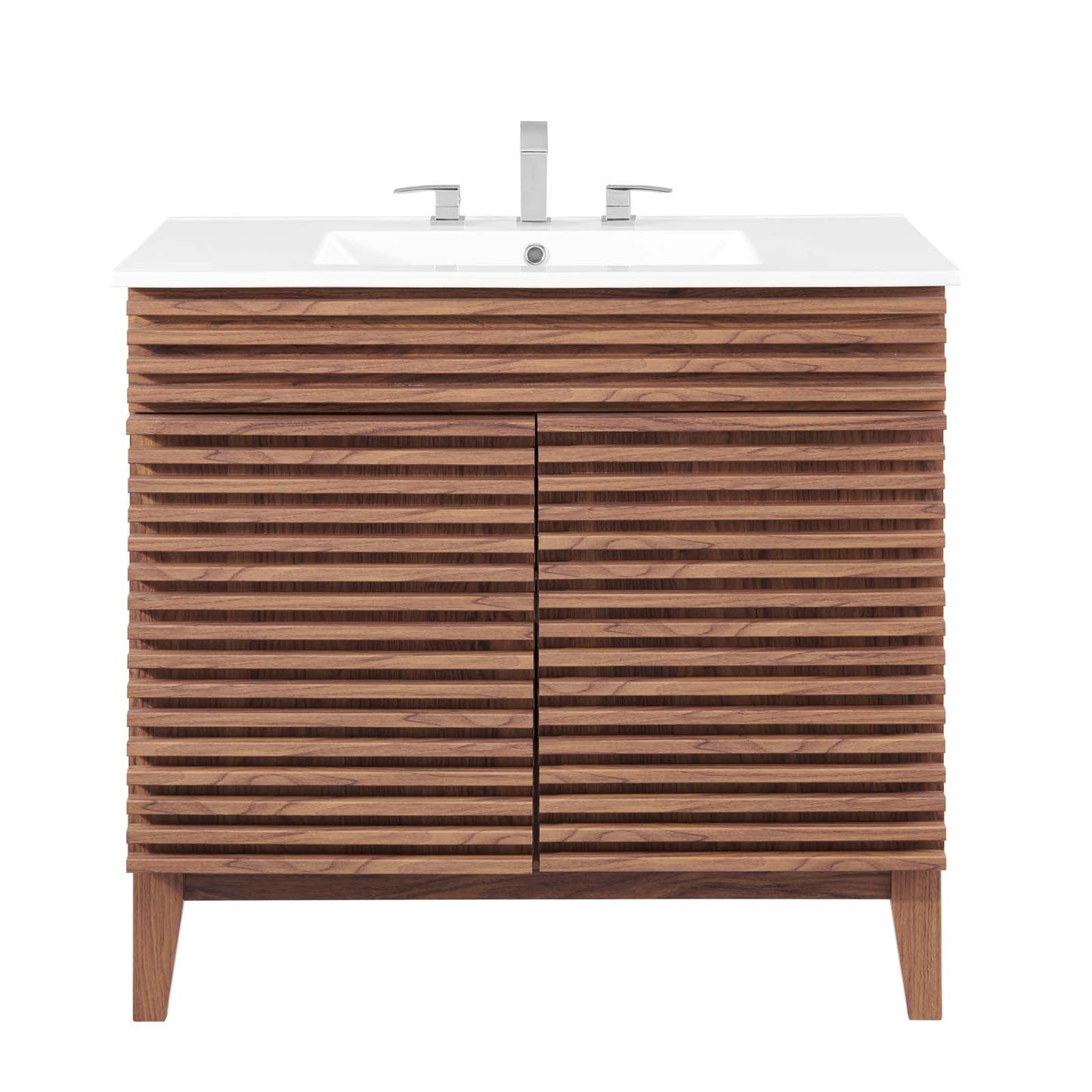 Render 36" Bathroom Vanity Walnut White EEI-4437-WAL-WHI