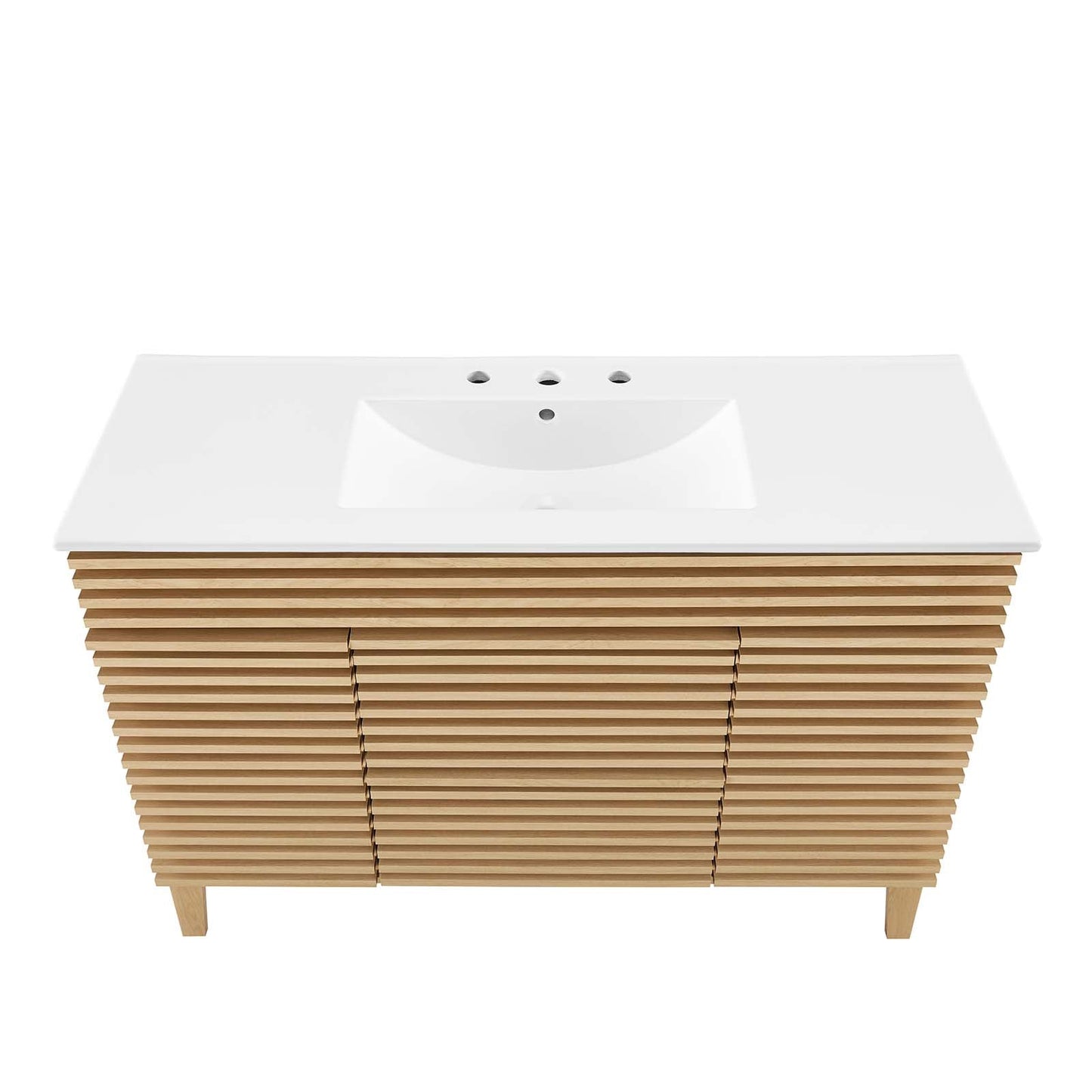 Render 48" Single Sink Bathroom Vanity Oak White EEI-4439-OAK-WHI