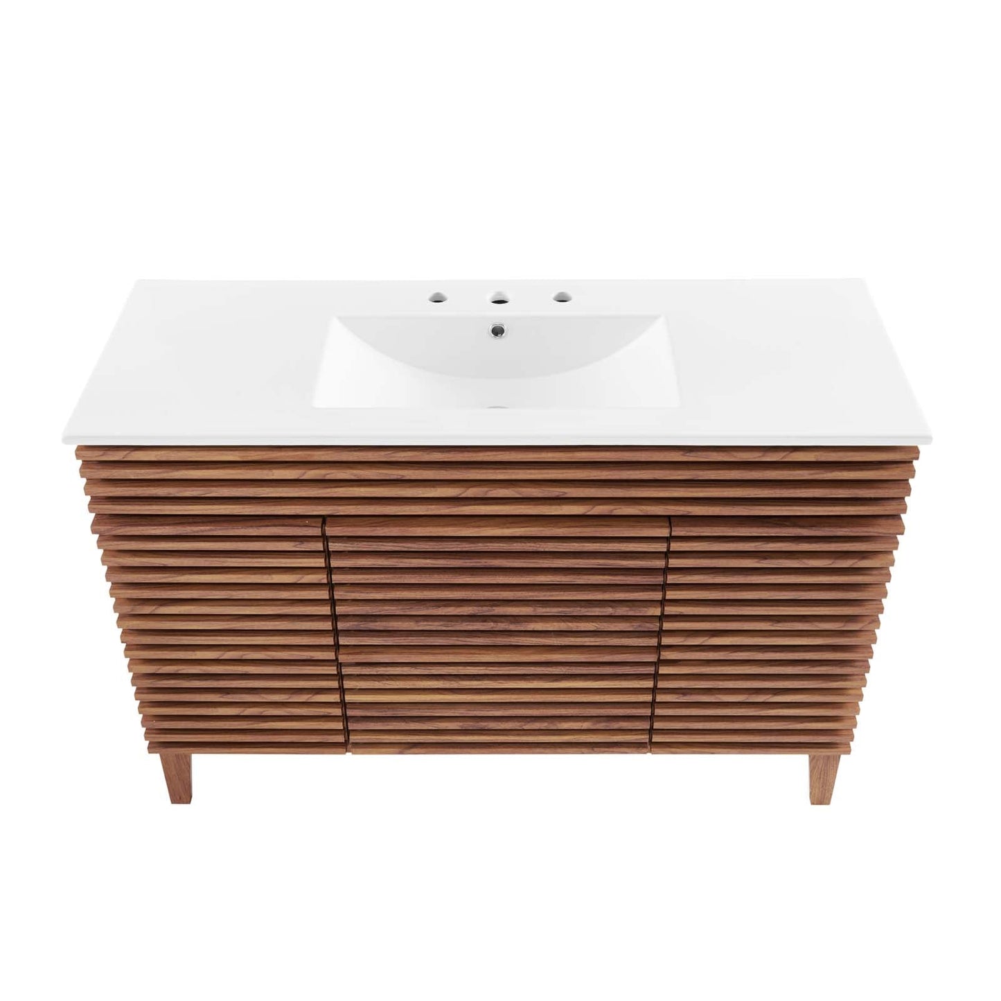 Render 48" Single Sink Bathroom Vanity Walnut White EEI-4439-WAL-WHI