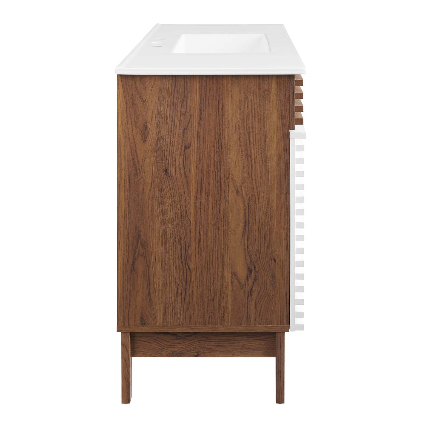 Render 48" Single Sink Bathroom Vanity White Walnut White EEI-4439-WHI-WAL-WHI