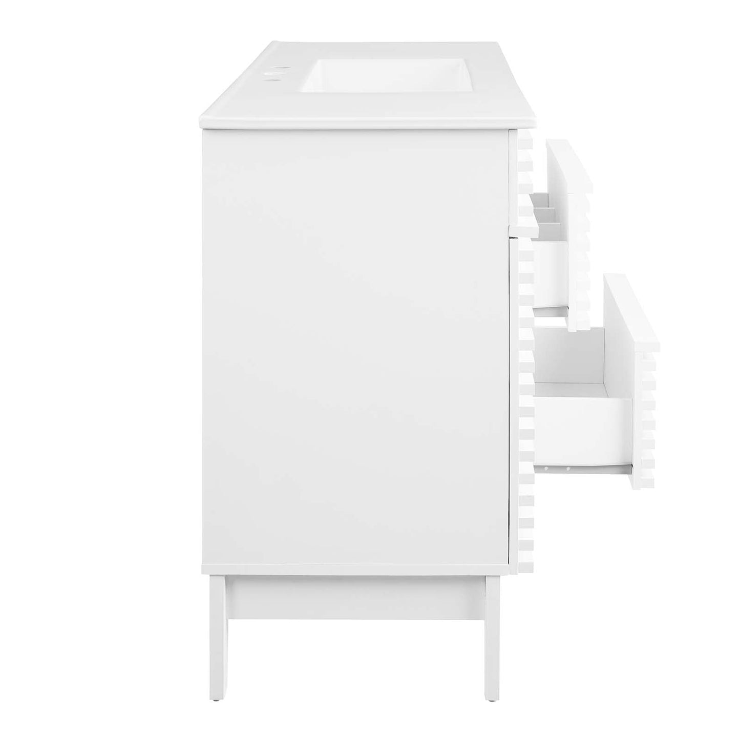 Render 48" Single Sink Bathroom Vanity White White EEI-4439-WHI-WHI