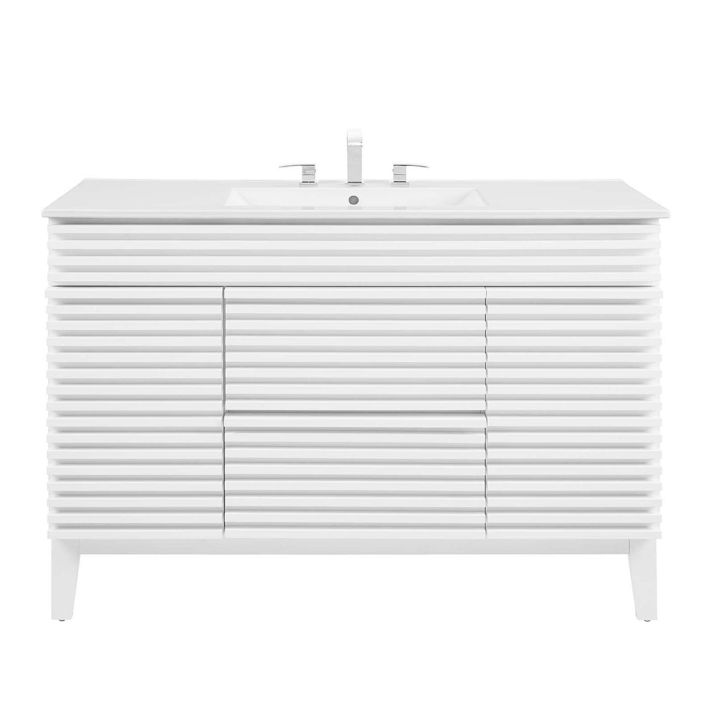 Render 48" Single Sink Bathroom Vanity White White EEI-4439-WHI-WHI