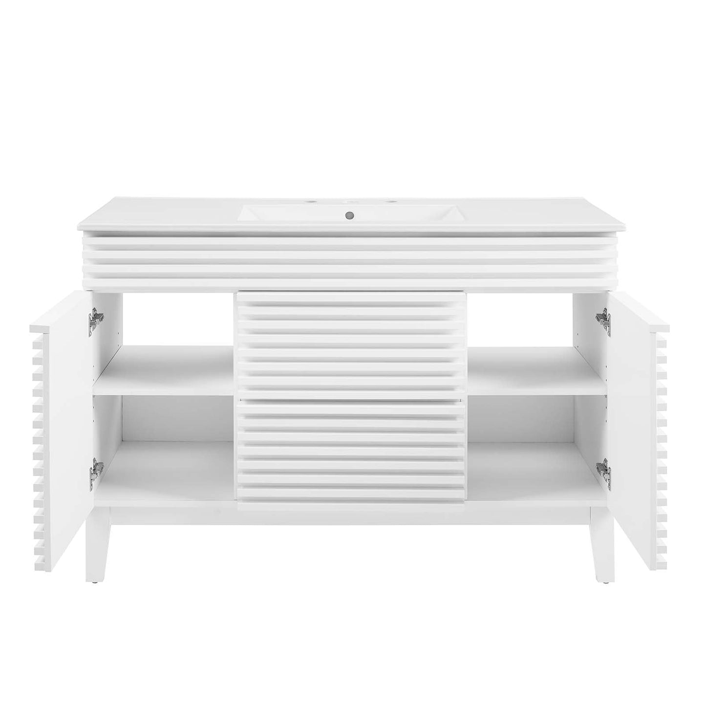 Render 48" Single Sink Bathroom Vanity White White EEI-4439-WHI-WHI