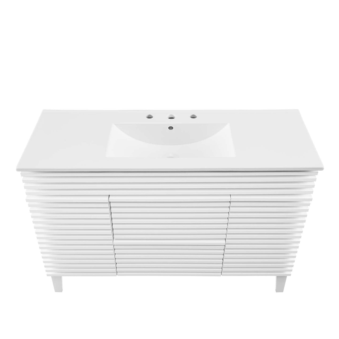 Render 48" Single Sink Bathroom Vanity White White EEI-4439-WHI-WHI