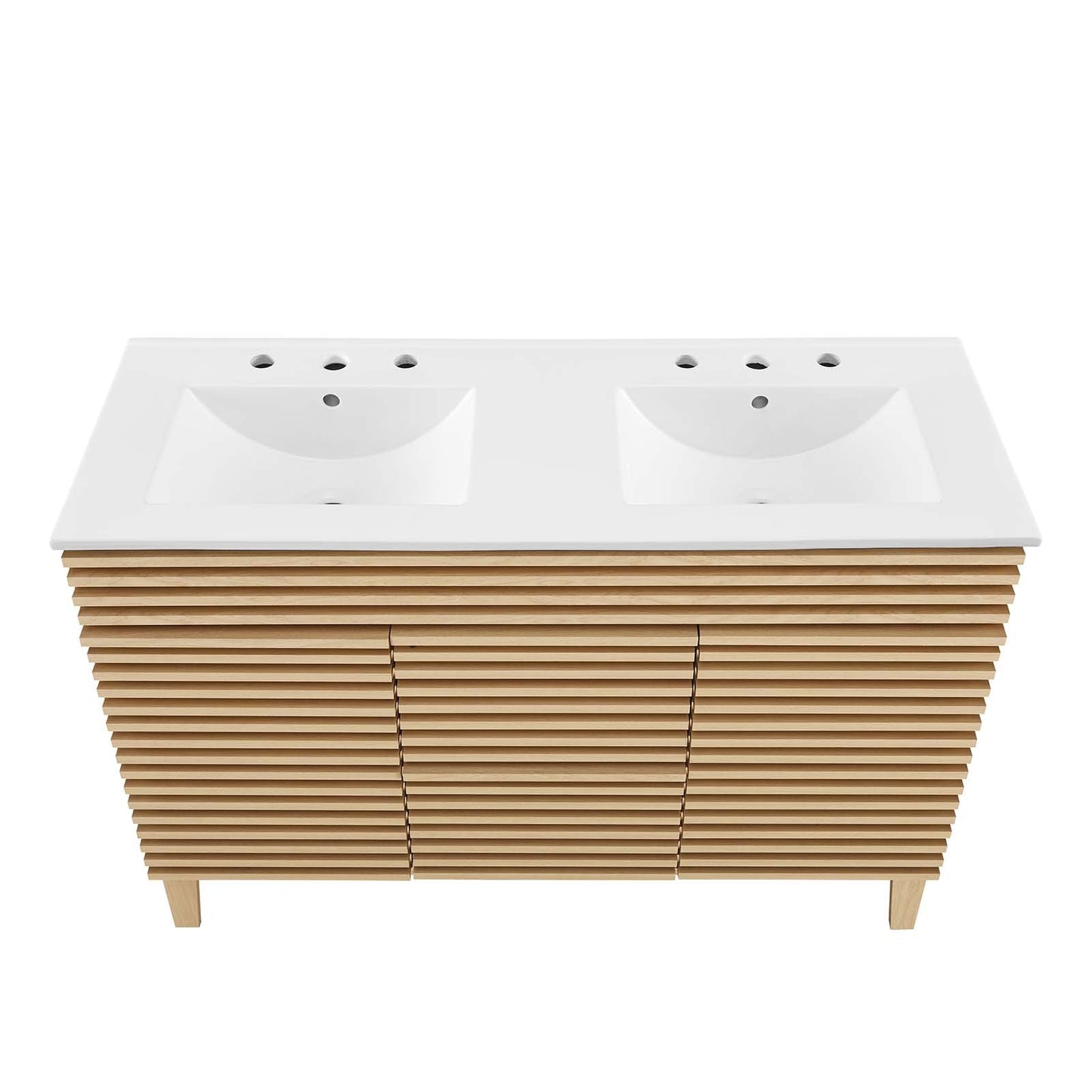 Render 48" Double Sink Bathroom Vanity Oak White EEI-4441-OAK-WHI