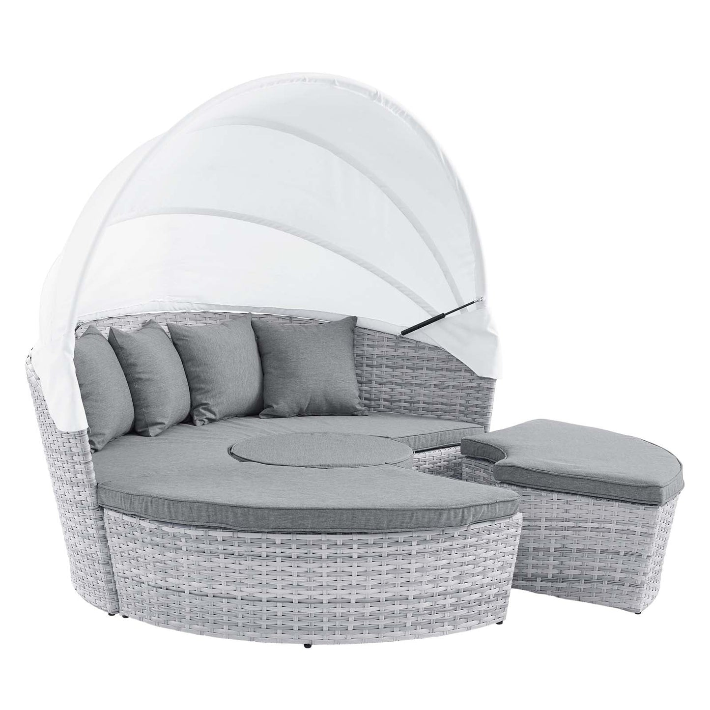 Scottsdale Canopy Outdoor Patio Daybed Light Gray Gray EEI-4442-LGR-GRY