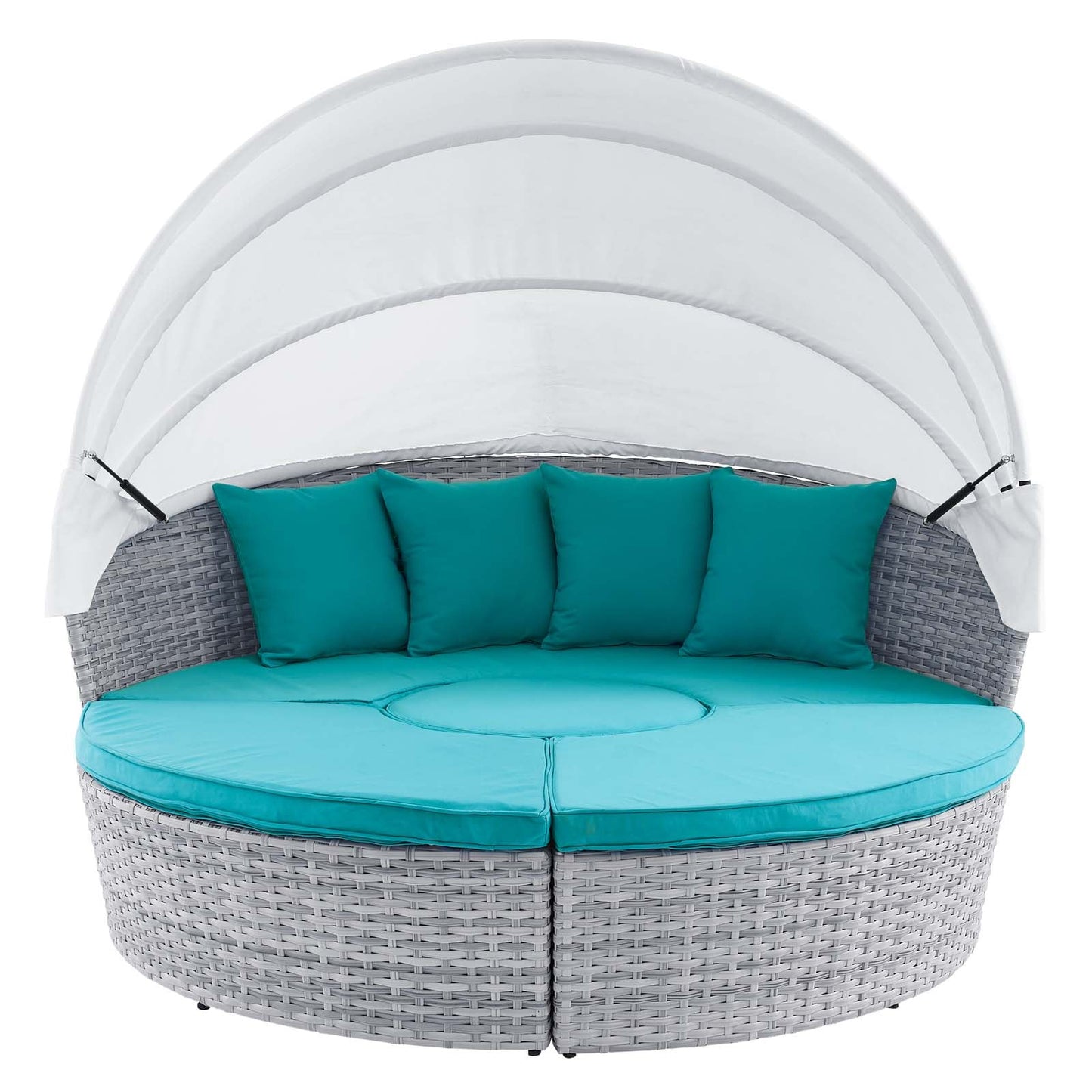 Scottsdale Canopy Sunbrella® Outdoor Patio Daybed Light Gray Aruba EEI-4443-LGR-ARU