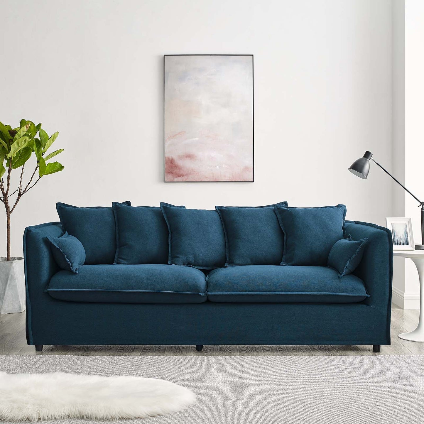 Avalon Slipcover Fabric Sofa Azure EEI-4449-AZU