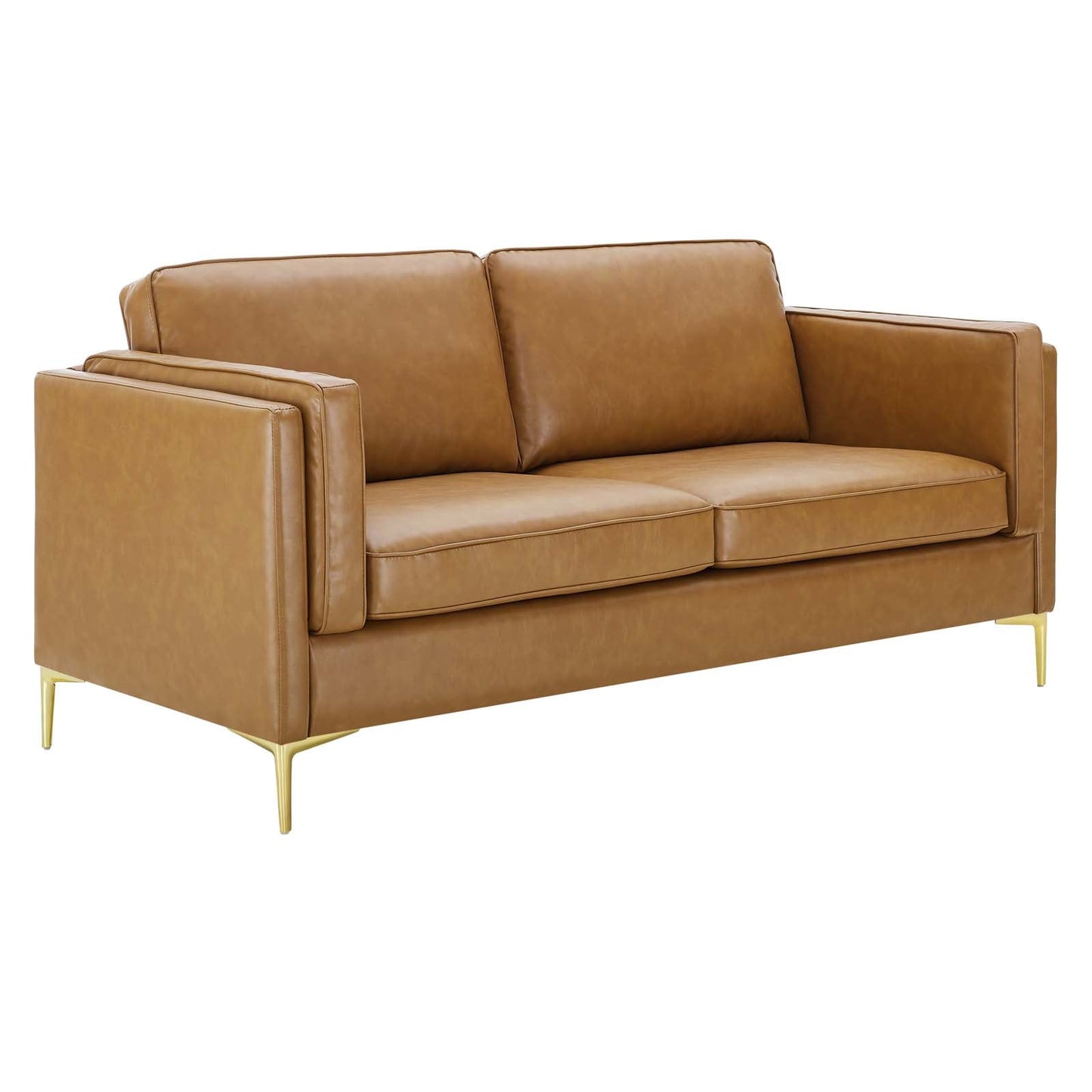 Kaiya Vegan Leather Sofa Tan EEI-4455-TAN