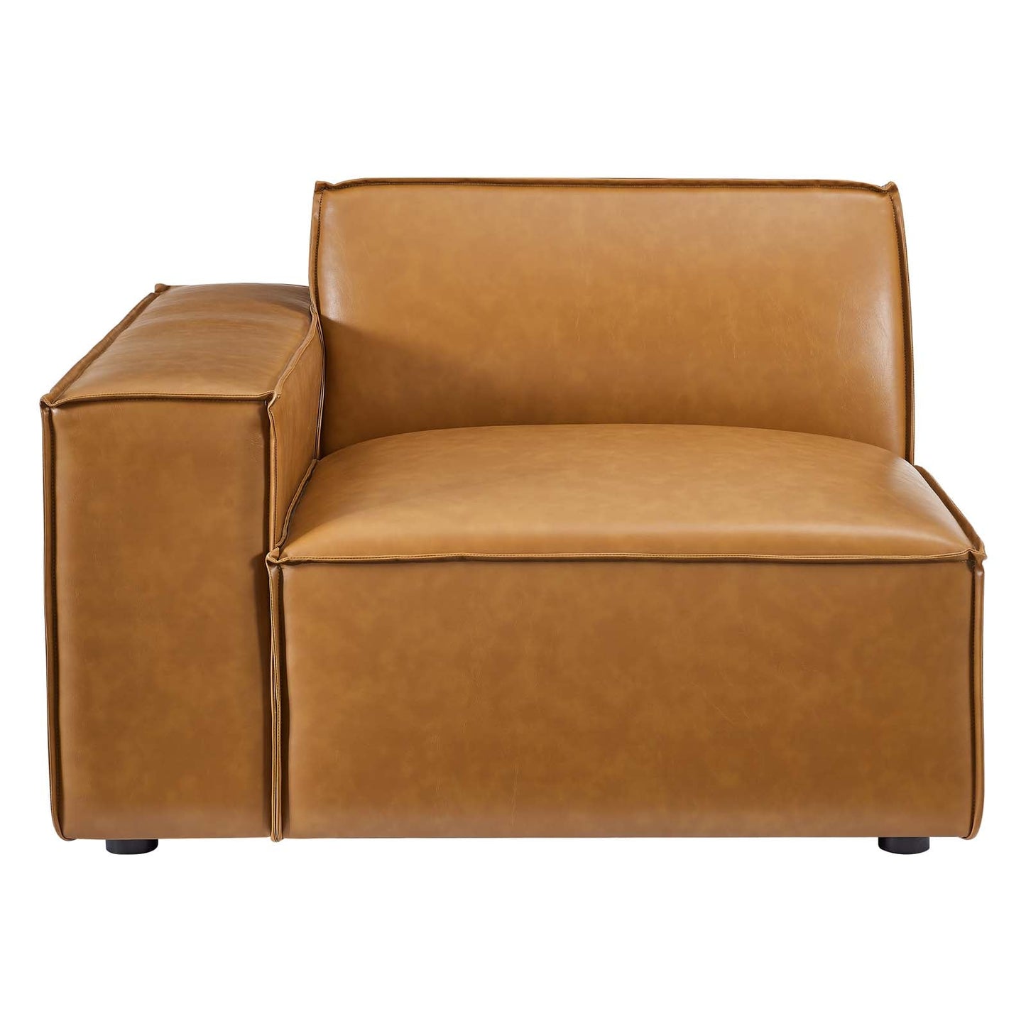 Restore Left-Arm Vegan Leather Sectional Sofa Chair Tan EEI-4492-TAN