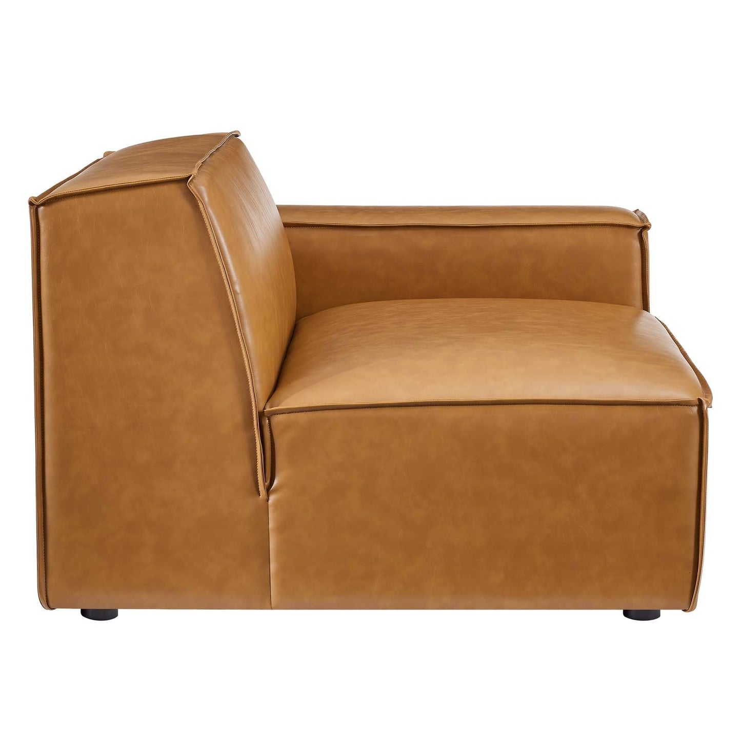 Restore Right-Arm Vegan Leather Sectional Sofa Chair Tan EEI-4493-TAN