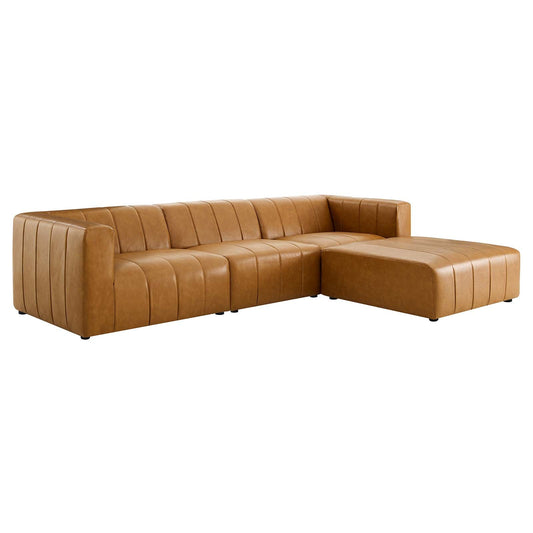 Bartlett Vegan Leather 4-Piece Sectional Sofa Tan EEI-4517-TAN