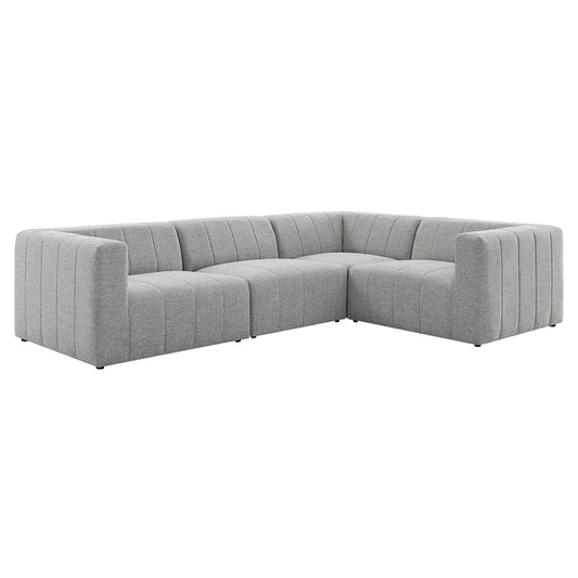 Bartlett Upholstered Fabric 4-Piece Sectional Sofa Light Gray EEI-4518-LGR