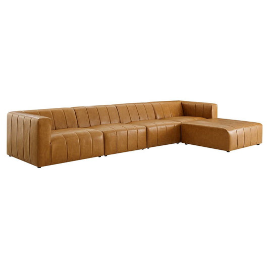 Bartlett Vegan Leather 5-Piece Sectional Sofa Tan EEI-4521-TAN