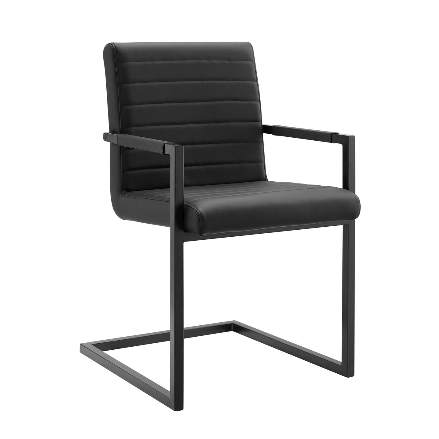 Savoy Vegan Leather Dining Chairs - Set of 2 Black EEI-4522-BLK