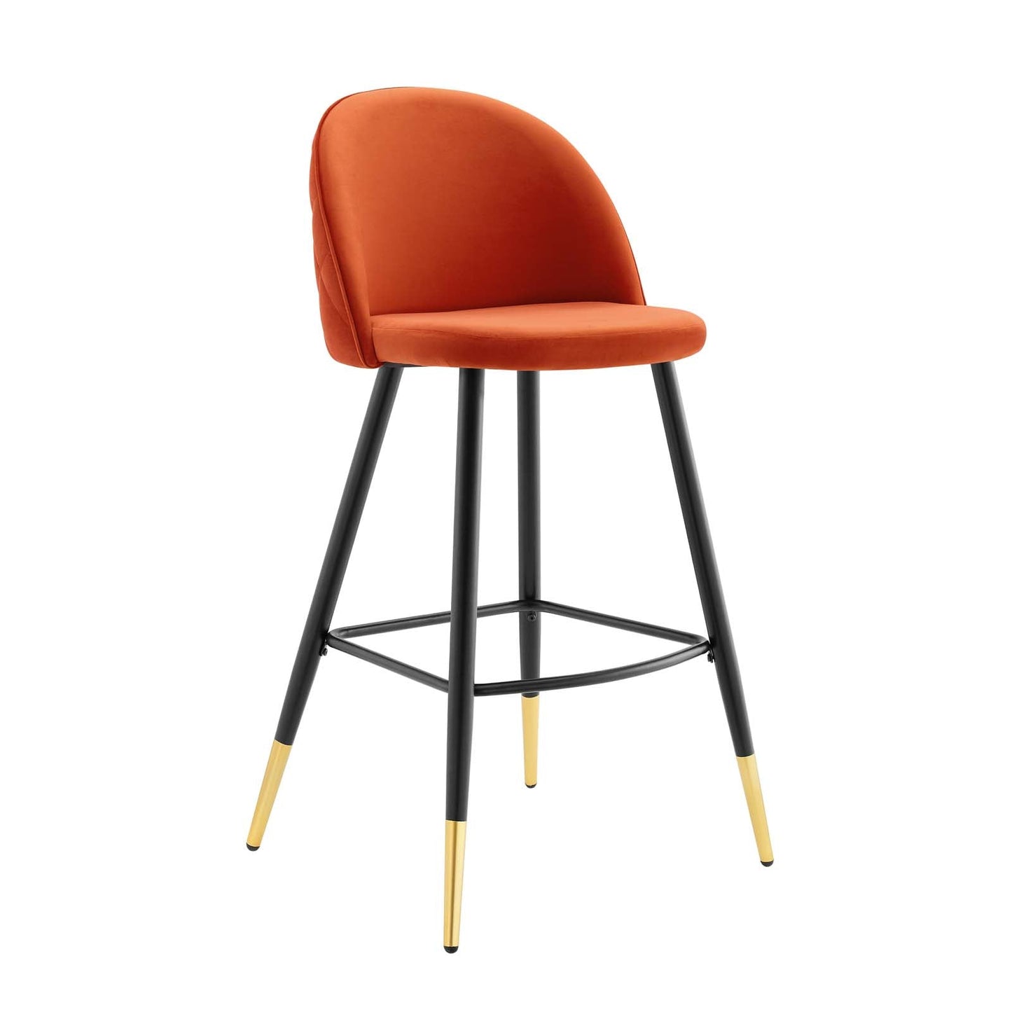 Cordial Performance Velvet Bar Stools - Set of 2 Orange EEI-4527-ORA