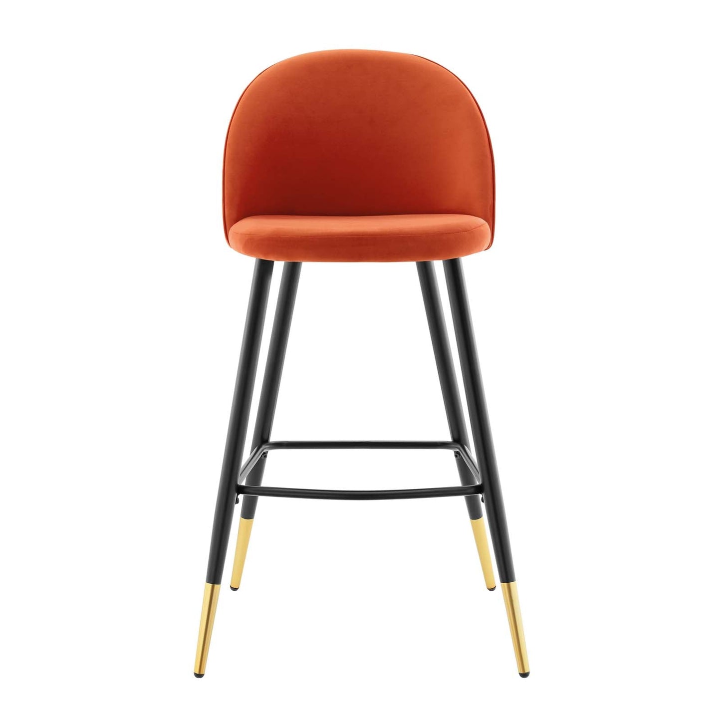 Cordial Performance Velvet Bar Stools - Set of 2 Orange EEI-4527-ORA