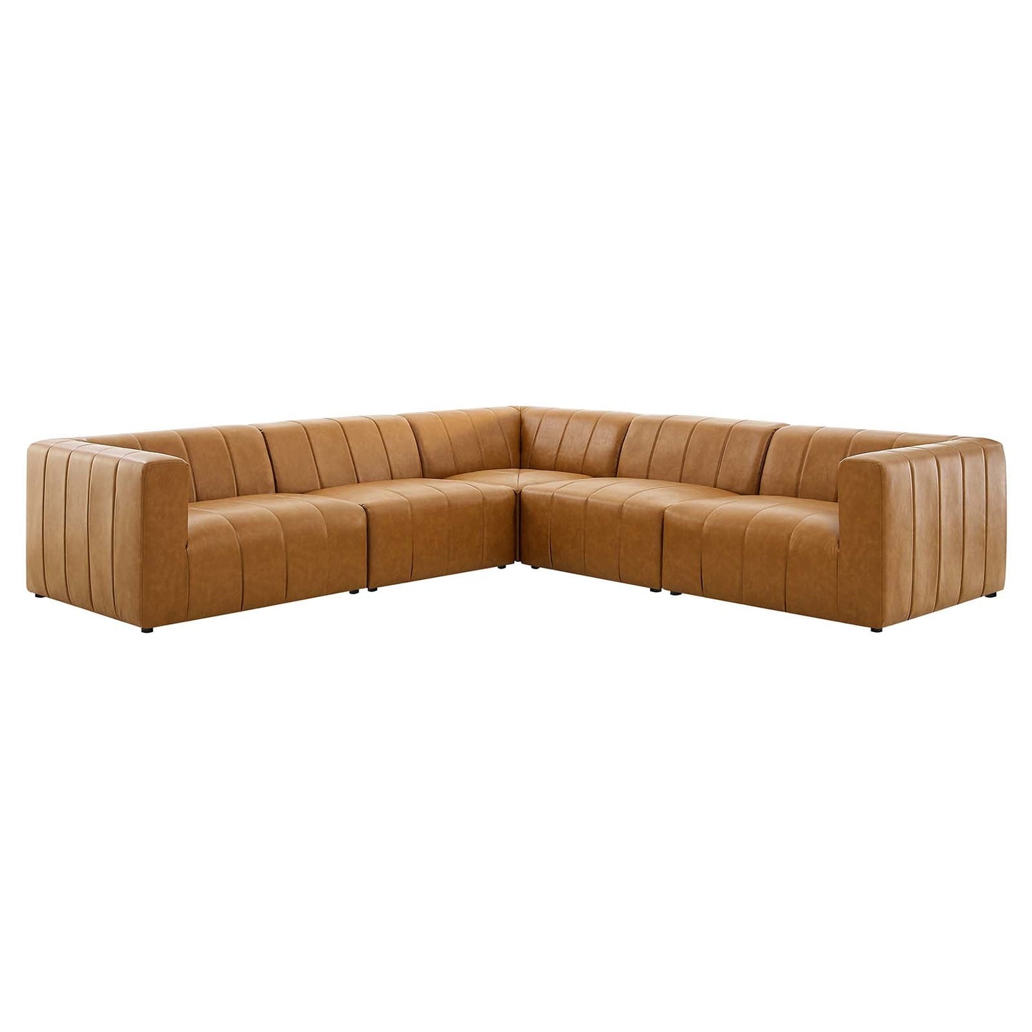 Bartlett Vegan Leather 5-Piece Sectional Sofa Tan EEI-4532-TAN